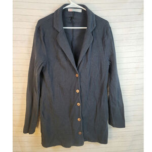 Free People Dark Gray Button-Front Jumpsuit